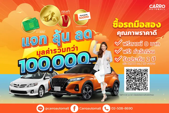 คาร์โรส่งโปรโมชั่น “แจก…ลุ้น…ลด” มอบโชค 3 ชั้น