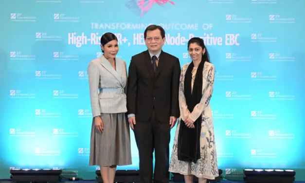 ความก้าวหน้าในการรักษามะเร็งเต้านมระยะเริ่มต้นที่มีผลบวกต่อตัวรับฮอร์โมน (hormone receptor, HR) และผลลบต่อตัวรับชนิด human epidermal growth factor receptor (HER2)