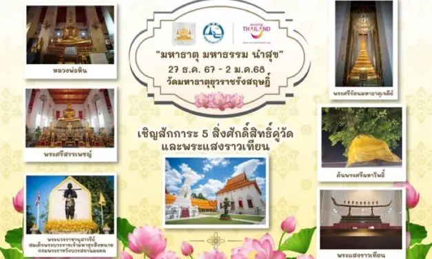 ชวนเที่ยวงาน “มหาธาตุ มหาธรรม นำสุข” ณ วัดมหาธาตุยุวราชรังสฤษฎิ์ 27 ธ.ค. 67 – 2 ม.ค. 68