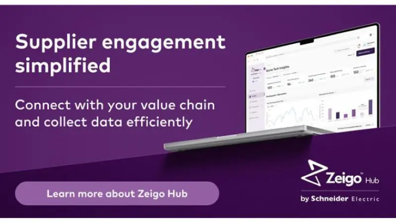 ชไนเดอร์ อิเล็คทริค เปิดตัวแพลตฟอร์ม “Zeigo™ Hub” ตัวช่วยสร้างความยั่งยืนองค์กร เร่งลดคาร์บอนในซัพพลายเชน ขับเคลื่อนเป้าหมาย Net-Zero ทั่วโลก