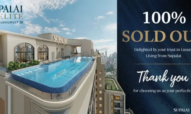 แรงเกินต้าน SUPALAI ELITE SUKHUMVIT 39 SOLD OUT ยกตึก! ทะลุยอดขายกว่า 2,100 ล้านบาท ตั้งแต่รอบ Pre-Sales