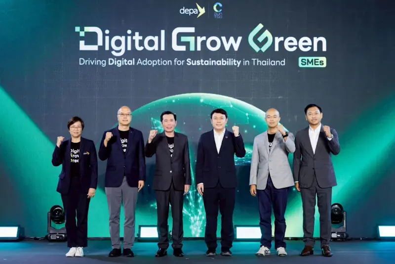 ดีป้า-อบก. เปิดตัวโครงการ Digital Grow Green ดัน 400 ผู้ประกอบการใช้แพลตฟอร์มบันทึกข้อมูลการปล่อยคาร์บอนฟุตพรินต์ธุรกิจ เพื่อนำไปสู่การปล่อยก๊าซเรือนกระจกสุทธิเป็นศูนย์ในปี 2065