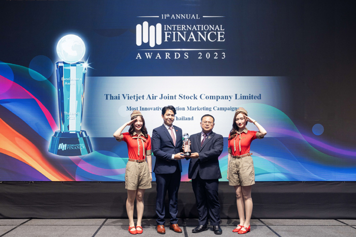 ไทยเวียตเจ็ทคว้ารางวัล “Most Innovative Aviation Marketing Campaigns in Thailand” จาก International Finance Awards 2023