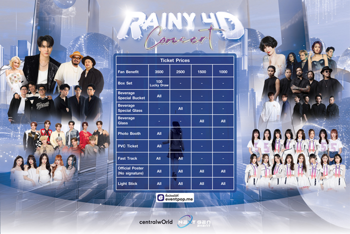 ชวนคนเหงามาติดฝนพร้อมกันกับ “RAINY 4D Concert” คอนเสิร์ต 4D ครั้งแรกในประเทศไทย 7-9 มิถุนายนนี้ ณ ลานหน้าเซ็นทรัลเวิลด์