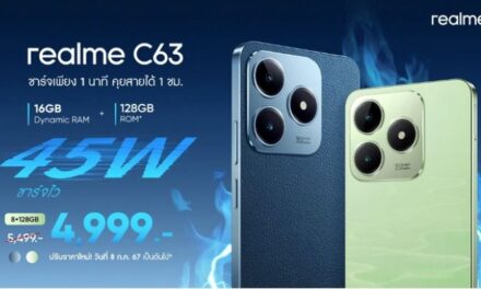 “realme C63” เปิดราคาใหม่เพียง 4,999 บาท ชูฟีเจอร์ชาร์จไว 45W และสู้ฝนด้วย Rainwater Smart Touch ในระดับพันต้น