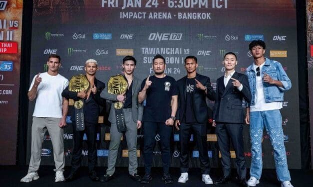 บอสใหญ่ชาตรี นำทัพนักกีฬาแถลงข่าว ONE 170 “ตะวันฉาย VS ซุปเปอร์บอน” จากสังเวียนสู่ภาพยนตร์ฮอลลีวูดฟอร์มยักษ์