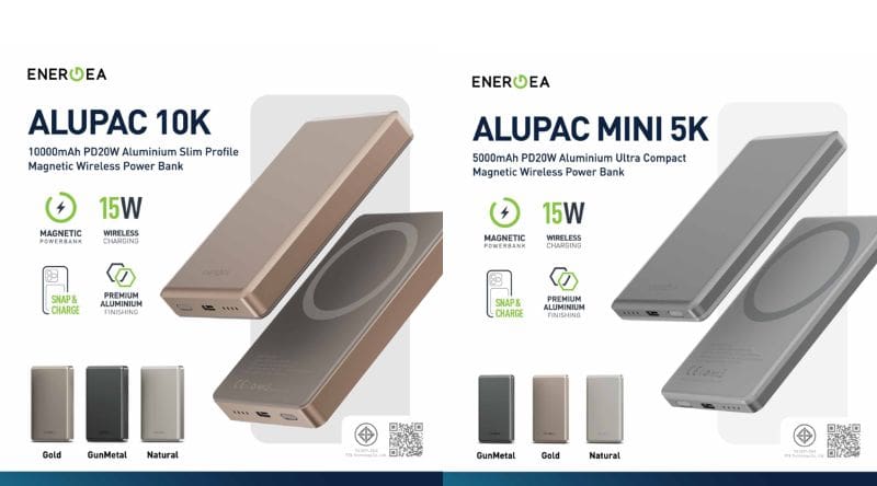 อาร์ทีบีฯ เปิดตัวแบตสำรองไร้สาย AluPac 10K และ Mini 5K พร้อมหัวชาร์จเร็ว Ampcharge GaN45 จากแบรนด์ Energea