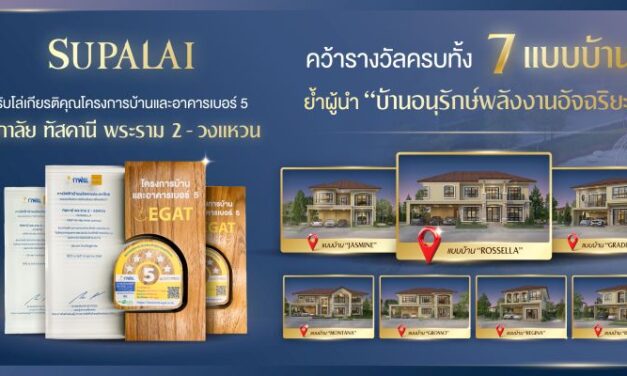 ศุภาลัย คว้าโล่เกียรติคุณโครงการบ้านและอาคารเบอร์ 5 ตอกย้ำผู้นำบ้านอนุรักษ์พลังงานอัจฉริยะ