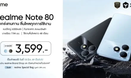 realme Note 80 เปิดตัวในไทย ชูจุดเด่นแบต 6300mAh อึดสุดในคลาส พร้อม ArmorShell™ กันกระแทก Military-Grade ในราคา 3,599 บาท