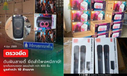 สำนักงานศุลกากรภาคที่ 2 จับกุม “ลำโพงและไมโครโฟนไร้สาย” เมืองกำเนิดต่างประเทศ ลักลอบนำเข้า จำนวน 508 ชิ้น มูลค่ากว่า 10 ล้านบาท