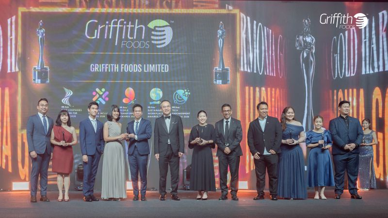 กริฟฟิทท์ ฟู้ดส์ คว้า 5 รางวัลจาก HR Asia Awards 2026 รับรางวัลบริษัท ที่น่าทำงานที่สุดในเอเชีย 6 ปีซ้อน พร้อมเกียรติยศระดับทอง